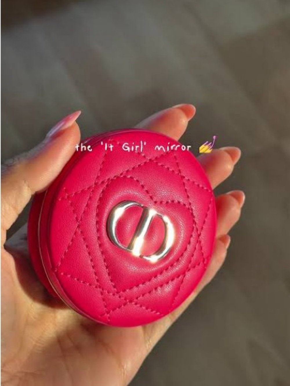 Dior Magenta Pocket Mirror Quilted
